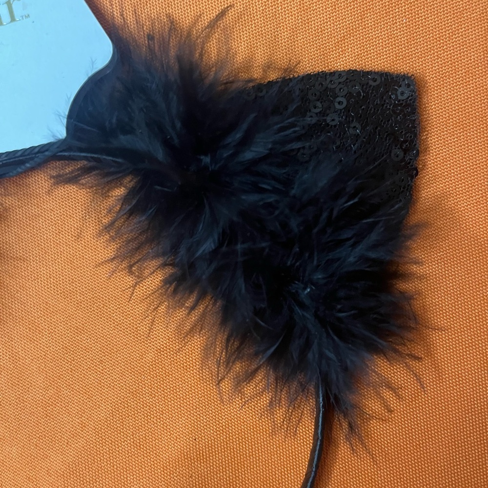 6/$25 nOir Jewelry Black Cat Ears Headband - Picture 4 of 11